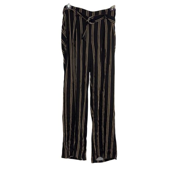 Rewash Linen Blend Palazzo Pants Black Brown Stripe Size XL - Picture 1 of 8